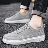 Zapatillas deportivas planas de lino para hombre, de primavera y ocio